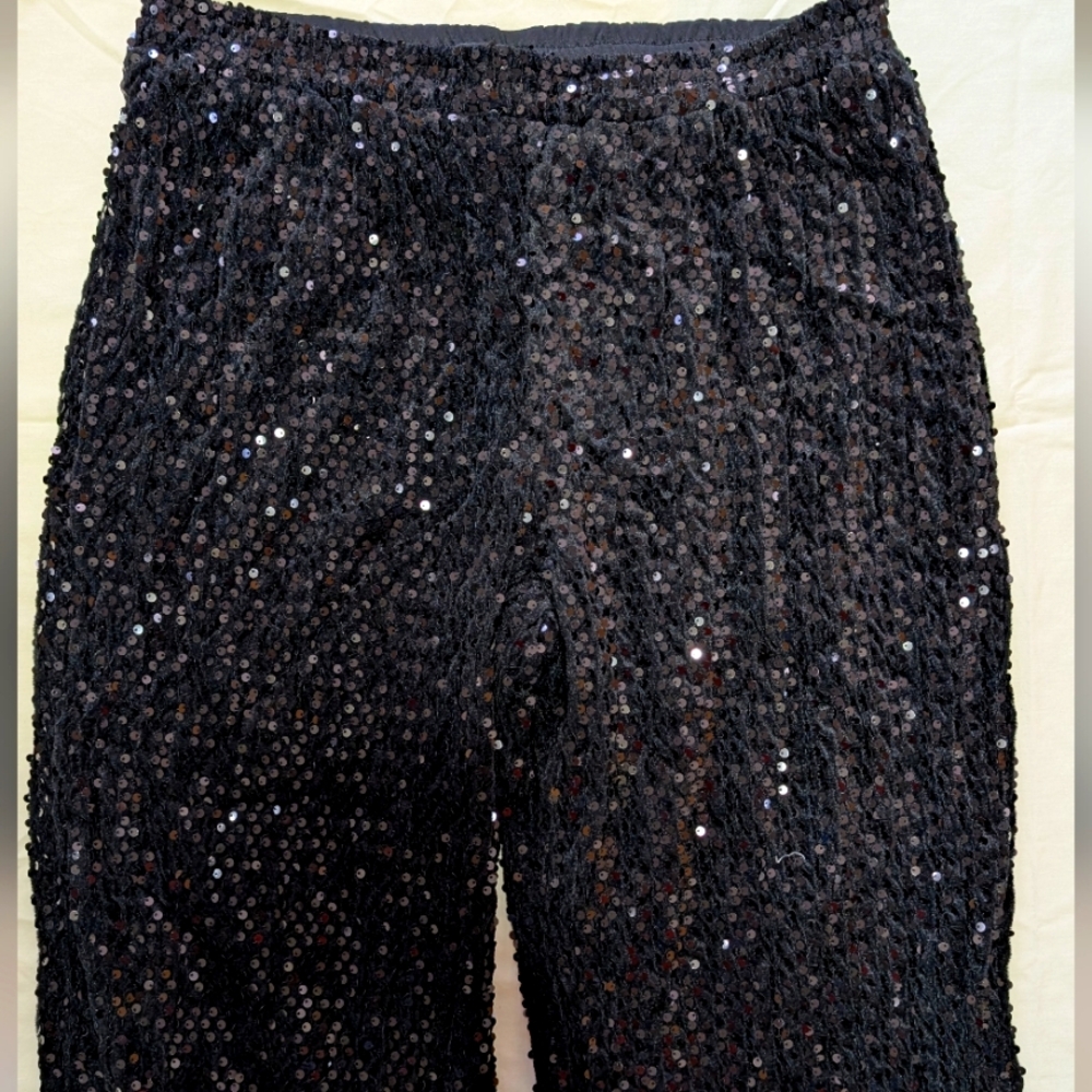 Women's XXL Black Sequin Pants